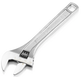 Powerbuilt 200mm adjustable wrench — drop-forged chrome vanadium steel, exceeds ANSI specs, Euro design handle. 30mm jaw opening. Shop at Herbos Equipment.