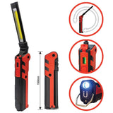 Powerbuilt 360-lumen COB dual work light with magnetic base, 270° fold, USB recharge & IP44 waterproofing. Perfect for workshops, garages & trade use.
