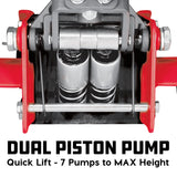 Powerbuilt 2.5 ton low profile floor jack — 85mm entry, twin pump fast-lift, 360° saddle, ASME rated. FREE jack stands included. Shop Herbos Equipment.