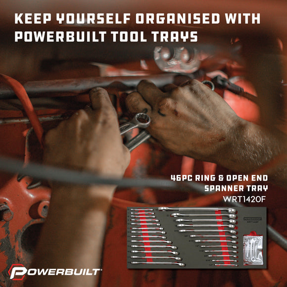 Powerbuilt 46Pc Combination R&Oe Spanner Tray