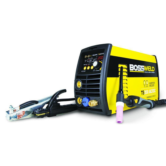 The Bossweld TS200 is the latest in IGBT inverter welder technology. This precise welder delivers a smooth output in AC and DC Lift TIG, HF TIG, MMA/Stick settings. It provides the user adjustments via the full digital control. A perfect choice for the astute tradesman or serious welding hobbyist that wants to tackle Aluminium TIG welding