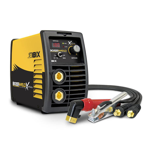 The Bossweld ST 181X combines the latest IGBT power technology with smooth accurate digital control. Giving the user the ability to STICK (MMA) as well as DC LIFT TIG. 