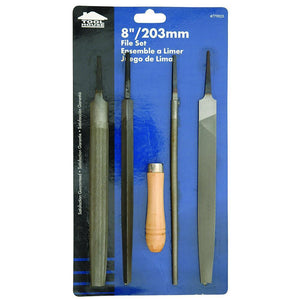 Tool House 200Mm 5Pc File Set With Handle