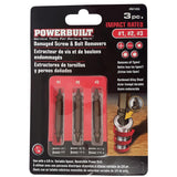 Powerbuilt 3Pc Damaged Screw & Bolt Removers Impact Rated