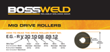 Bossweld Drive Roller 0.6/0.8Mm Knurled 25Mm X 9Mm X 7Mm