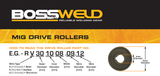 Bossweld Drive Roller 0.8/1.0Mm U Groove 30Mm X 22Mm X 10Mm