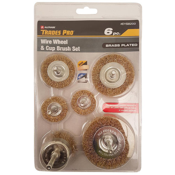 Trades Pro 6Pc Wire Wheel Cup Brush Set