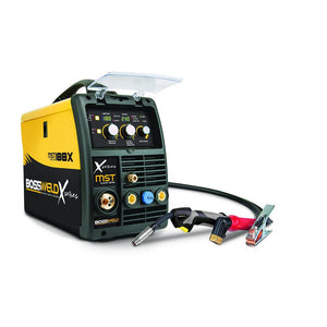 The Bossweld MST 188X is a light weight, portable and robust multi process inverter based welder offering exceptional performance with gas or gasless MIG, Stick (MMA) or DC Lift TIG making this the ideal welder for your next project.