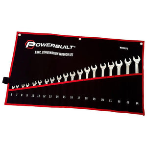Powerbuilt mirror polish combination wrenches are constructed from tough heat-treated chrome vanadium steel for strength and durability that resists wear better than steel alone