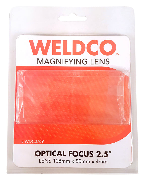 Compatible with all Weldco Auto Darkening helmets ▰ Easily slides into brackets factory fitted to the filter ▰ Weld clearly without your glasses, simply add on the right mag lens to suit where your vision is at   ▰ Overall dimensions 108mm x 50m x 4mm  Weldco have you sorted with the right machine, consumables, and safety equipment.