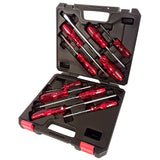 Heavy Duty Go Through screwdrivers for maximum striking force. Packaged in a rugged plastic case, this screwdriver set has all the main size screwdrivers. The perfect set for the garage, work van or campervan.